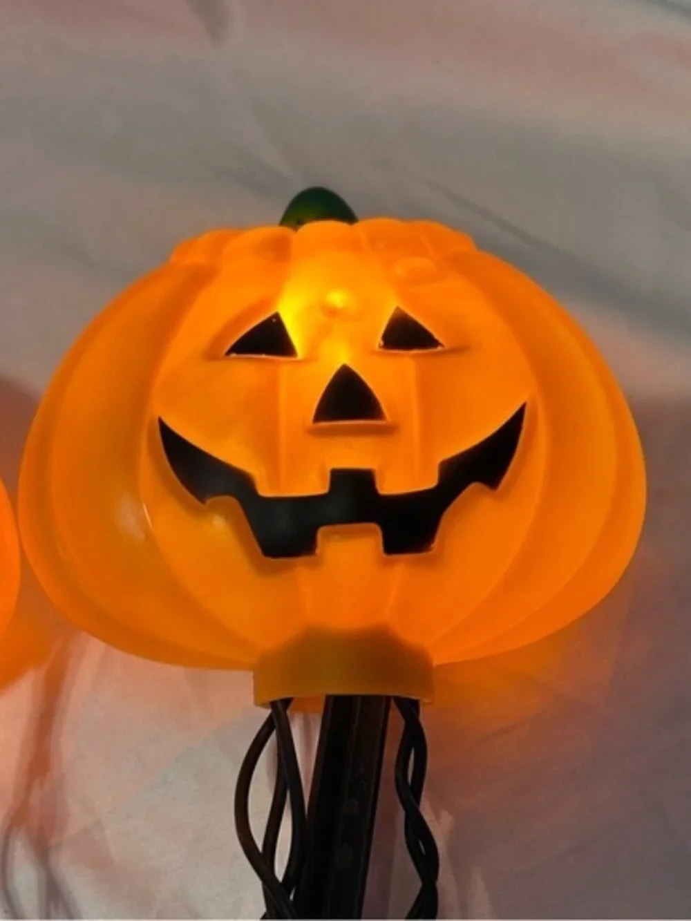 Vintage 90s set of 7 Halloween Jack-O-Lantern Pumpkin Yard Stakes Pathway Lights